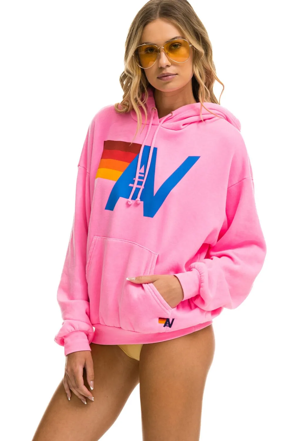 Hoodies | Hoodies | Aviator Nation LOGO PULLOVER RELAXED HOODIE - NEON PINK NEONPINK