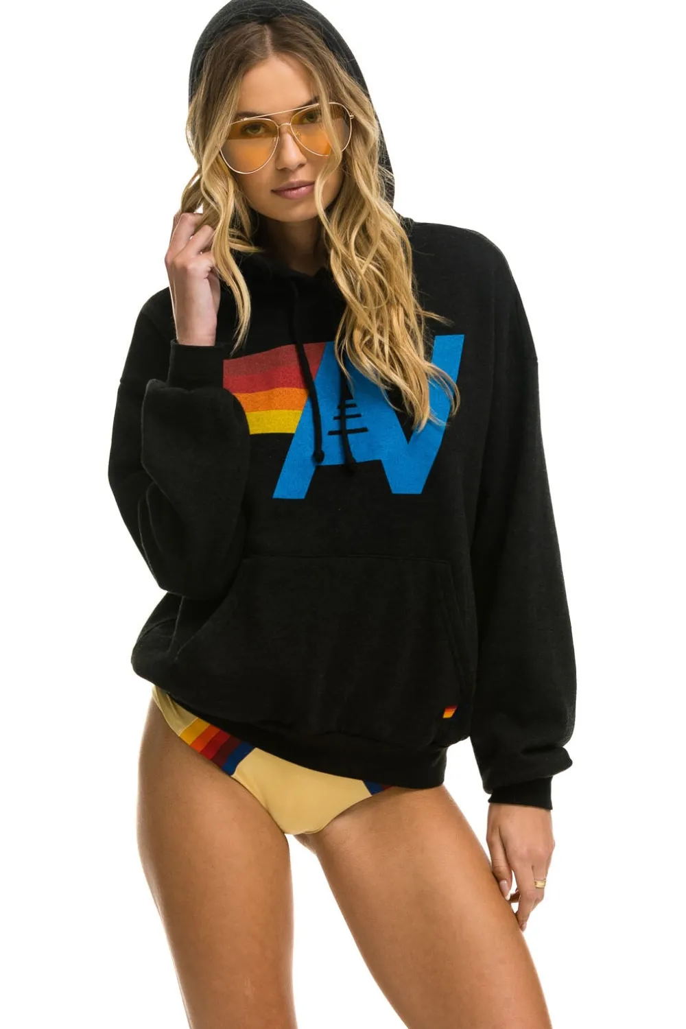 Hoodies | Hoodies | Aviator Nation LOGO PULLOVER RELAXED HOODIE - BLACK