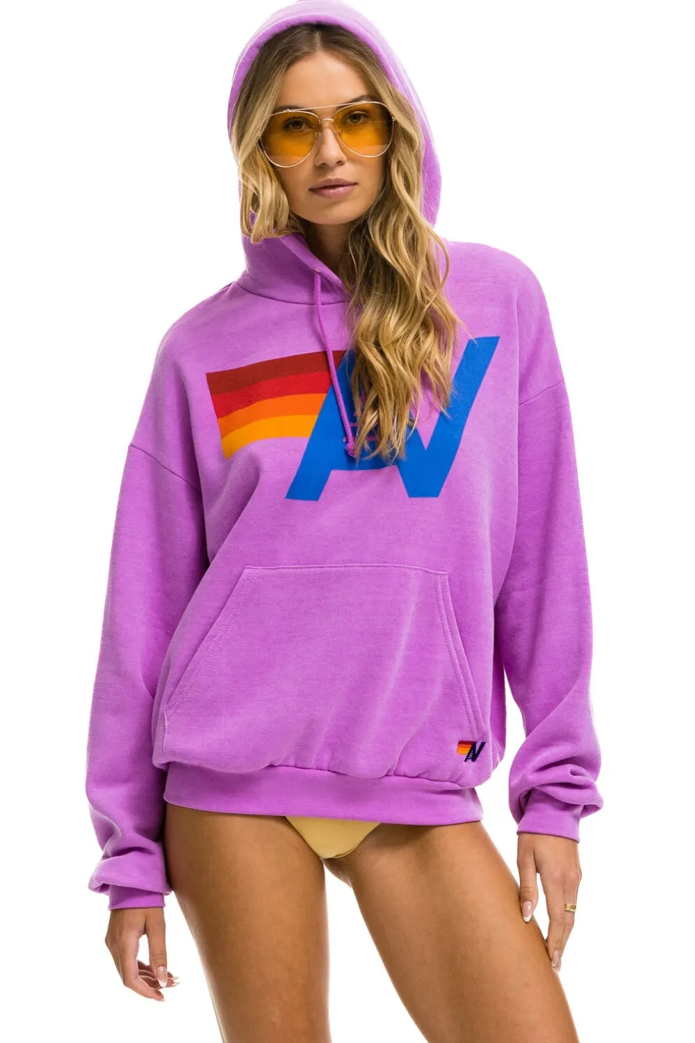 Hoodies | Hoodies | Aviator Nation LOGO PULLOVER RELAXED HOODIE - NEON PURPLE NEONPURPLE