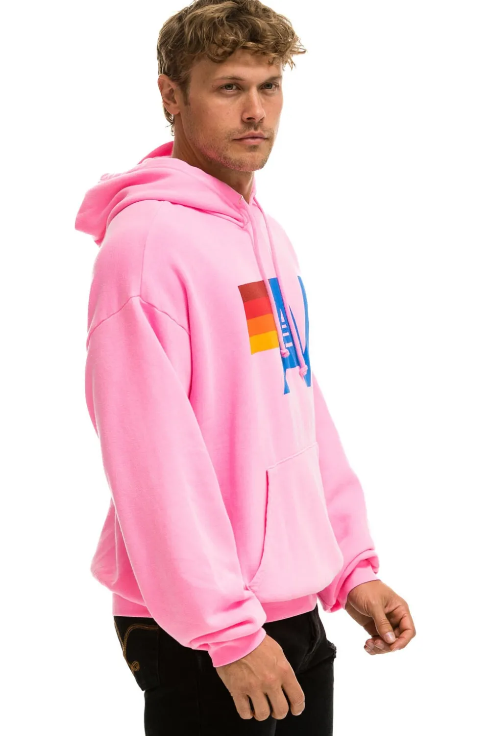 Hoodies | Hoodies | Aviator Nation LOGO PULLOVER RELAXED HOODIE - NEON PINK NEONPINK