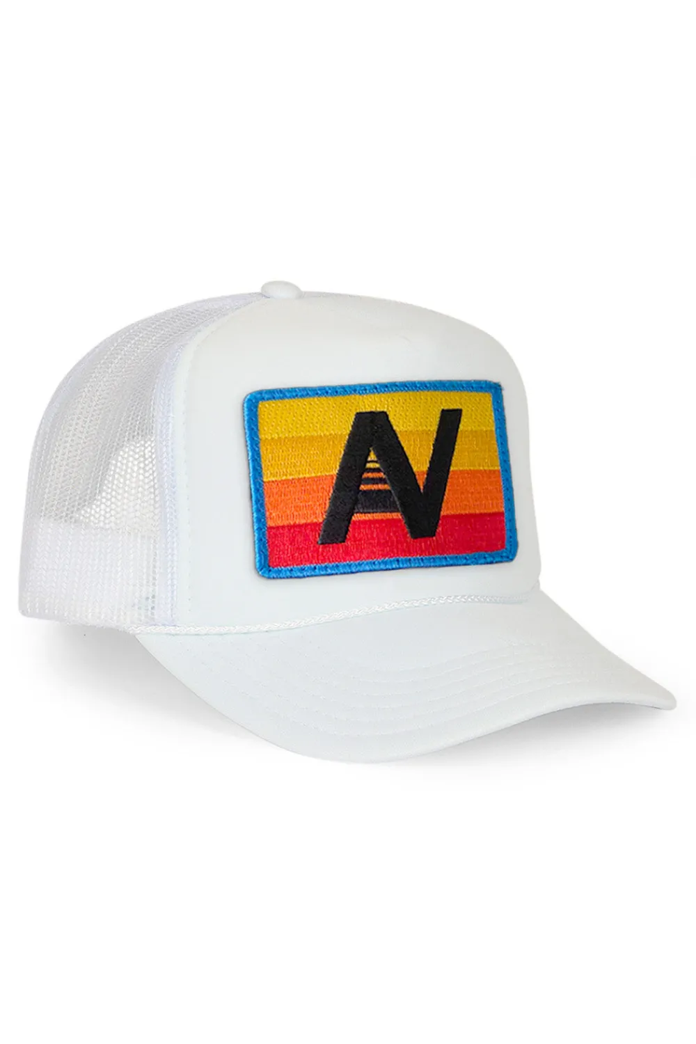 Trucker Hats | Trucker Hats | Aviator Nation LOGO RAINBOW VINTAGE TRUCKER HAT theperfectpairing!Allofourproductsgothroughanintensebreaking-downprocessthatgivesthemavintagefeelyou'lllovebecauseit'sbrokeninfromdayoneofwearingit.Allofourhatsareadjustable!