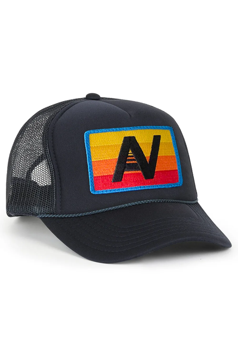 Trucker Hats | Trucker Hats | Aviator Nation LOGO RAINBOW VINTAGE TRUCKER HAT theperfectpairing!Allofourproductsgothroughanintensebreaking-downprocessthatgivesthemavintagefeelyou'lllovebecauseit'sbrokeninfromdayoneofwearingit.Allofourhatsareadjustable!
