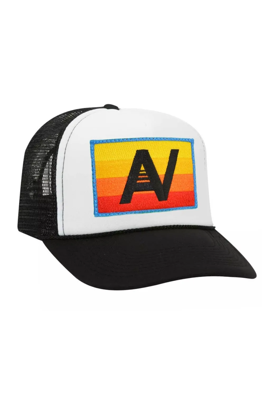 Trucker Hats | Trucker Hats | Aviator Nation LOGO RAINBOW VINTAGE TRUCKER HAT theperfectpairing!Allofourproductsgothroughanintensebreaking-downprocessthatgivesthemavintagefeelyou'lllovebecauseit'sbrokeninfromdayoneofwearingit.Allofourhatsareadjustable!