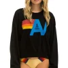 Sweatshirts | Sweatshirts | Aviator Nation LOGO RELAXED CREW SWEATSHIRT - BLACK