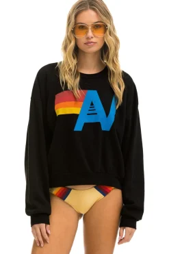Sweatshirts | Sweatshirts | Aviator Nation LOGO RELAXED CREW SWEATSHIRT - BLACK