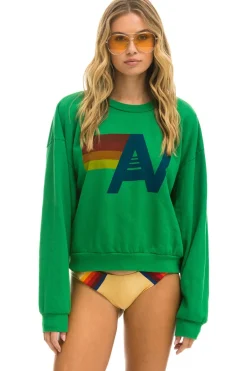 Sweatshirts | Sweatshirts | Aviator Nation LOGO RELAXED CREW SWEATSHIRT - KELLY GREEN KELLYGREEN