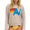 Sweatshirts | Sweatshirts | Aviator Nation LOGO RELAXED CREW SWEATSHIRT - SAND