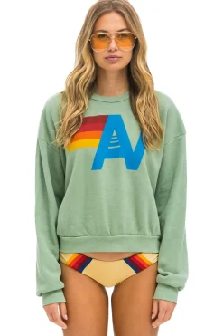 Sweatshirts | Sweatshirts | Aviator Nation LOGO RELAXED CREW SWEATSHIRT - SAGE