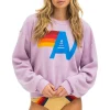 Sweatshirts | Sweatshirts | Aviator Nation LOGO RELAXED CREW SWEATSHIRT - MAUVE