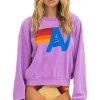 Sweatshirts | Sweatshirts | Aviator Nation LOGO RELAXED CREW SWEATSHIRT - NEON PURPLE NEONPURPLE