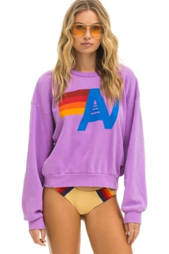 Sweatshirts | Sweatshirts | Aviator Nation LOGO RELAXED CREW SWEATSHIRT - NEON PURPLE NEONPURPLE