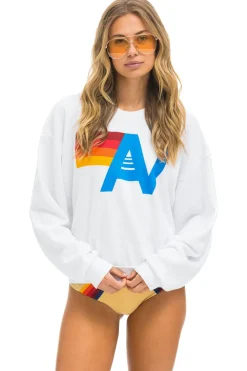 Sweatshirts | Sweatshirts | Aviator Nation LOGO RELAXED CREW SWEATSHIRT - WHITE