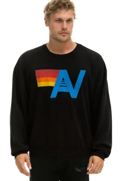 Sweatshirts | Sweatshirts | Aviator Nation LOGO RELAXED CREW SWEATSHIRT - BLACK
