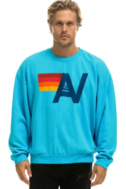 Sweatshirts | Sweatshirts | Aviator Nation LOGO RELAXED CREW SWEATSHIRT - NEON BLUE NEONBLUE