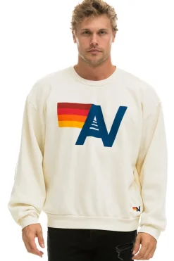 Sweatshirts | Sweatshirts | Aviator Nation LOGO RELAXED CREW SWEATSHIRT - VINTAGE WHITE VINTAGEWHITE
