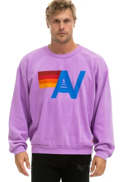Sweatshirts | Sweatshirts | Aviator Nation LOGO RELAXED CREW SWEATSHIRT - NEON PURPLE NEONPURPLE