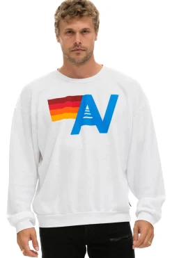 Sweatshirts | Sweatshirts | Aviator Nation LOGO RELAXED CREW SWEATSHIRT - WHITE
