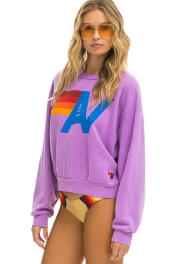 Sweatshirts | Sweatshirts | Aviator Nation LOGO RELAXED CREW SWEATSHIRT - NEON PURPLE NEONPURPLE