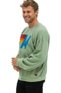Sweatshirts | Sweatshirts | Aviator Nation LOGO RELAXED CREW SWEATSHIRT - SAGE
