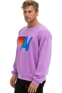 Sweatshirts | Sweatshirts | Aviator Nation LOGO RELAXED CREW SWEATSHIRT - NEON PURPLE NEONPURPLE