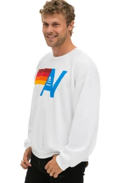 Sweatshirts | Sweatshirts | Aviator Nation LOGO RELAXED CREW SWEATSHIRT - WHITE