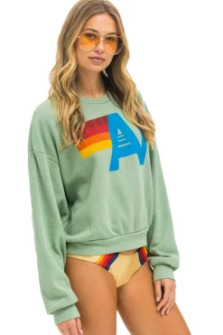 Sweatshirts | Sweatshirts | Aviator Nation LOGO RELAXED CREW SWEATSHIRT - SAGE
