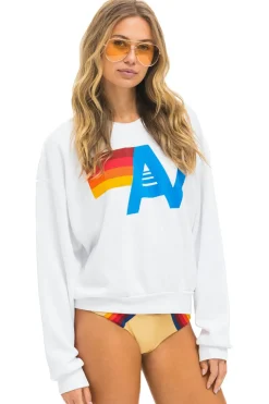 Sweatshirts | Sweatshirts | Aviator Nation LOGO RELAXED CREW SWEATSHIRT - WHITE