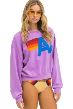 Sweatshirts | Sweatshirts | Aviator Nation LOGO RELAXED CREW SWEATSHIRT - NEON PURPLE NEONPURPLE