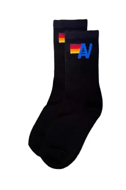 Socks | Socks | Aviator Nation LOGO SOCK - BLACK