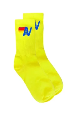 Socks | Socks | Aviator Nation LOGO SOCK - NEON YELLOW NEONYELLOW
