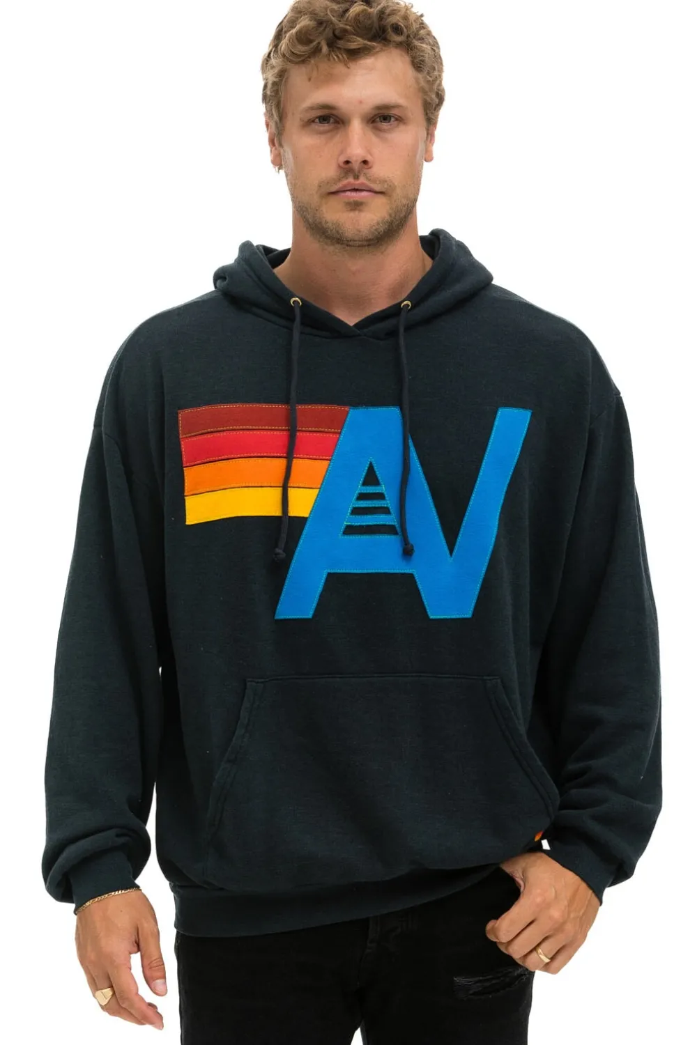Hoodies | Hoodies | Aviator Nation LOGO STITCH PULLOVER RELAXED HOODIE - CHARCOAL