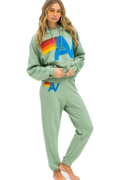 Hoodies | Hoodies | Aviator Nation LOGO STITCH PULLOVER RELAXED HOODIE - SAGE