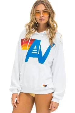 Hoodies | Hoodies | Aviator Nation LOGO STITCH PULLOVER RELAXED HOODIE - WHITE
