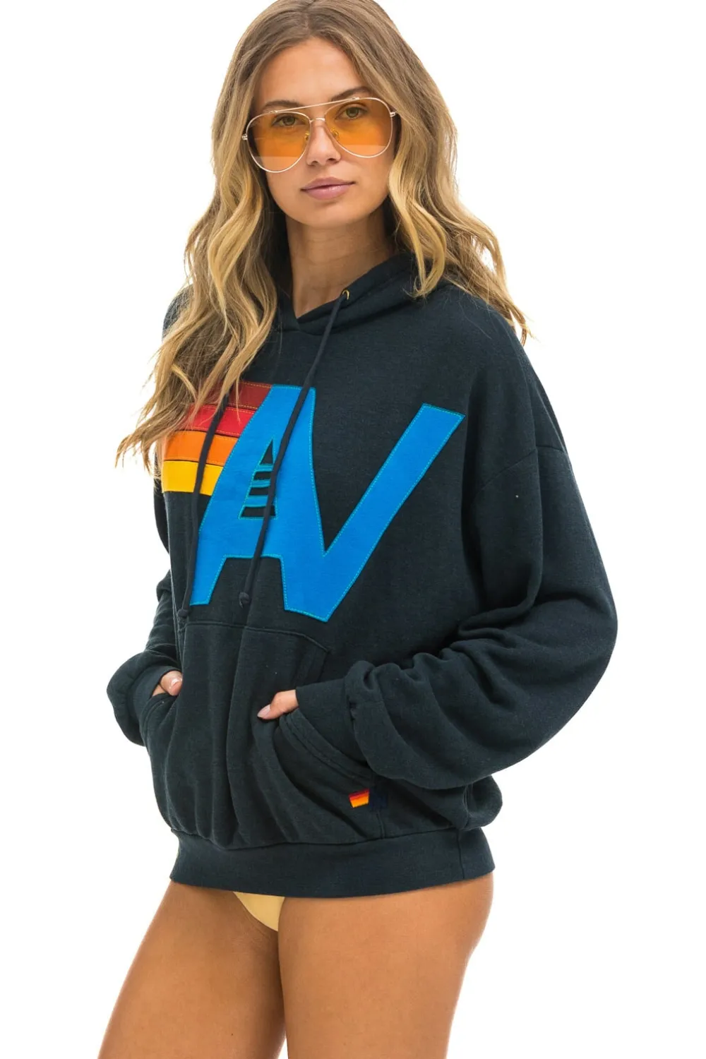 Hoodies | Hoodies | Aviator Nation LOGO STITCH PULLOVER RELAXED HOODIE - CHARCOAL