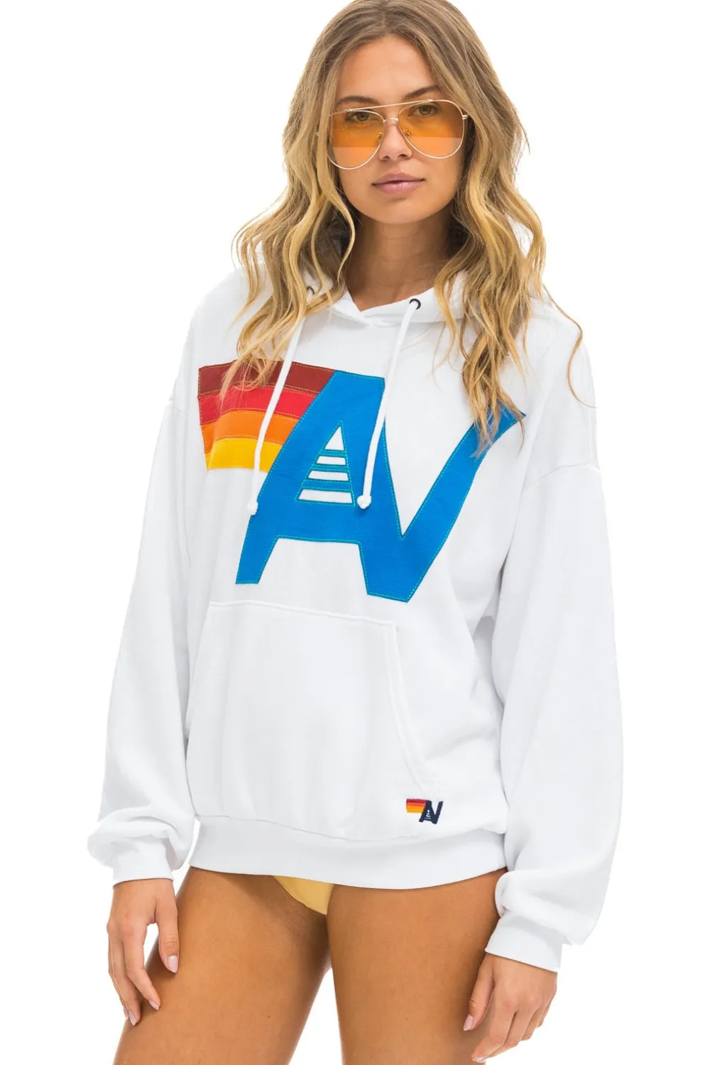 Hoodies | Hoodies | Aviator Nation LOGO STITCH PULLOVER RELAXED HOODIE - WHITE