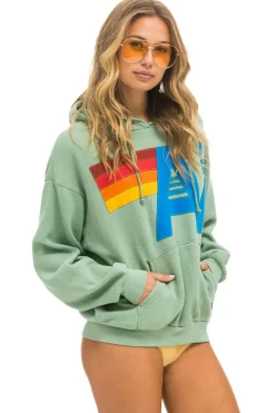 Hoodies | Hoodies | Aviator Nation LOGO STITCH PULLOVER RELAXED HOODIE - SAGE