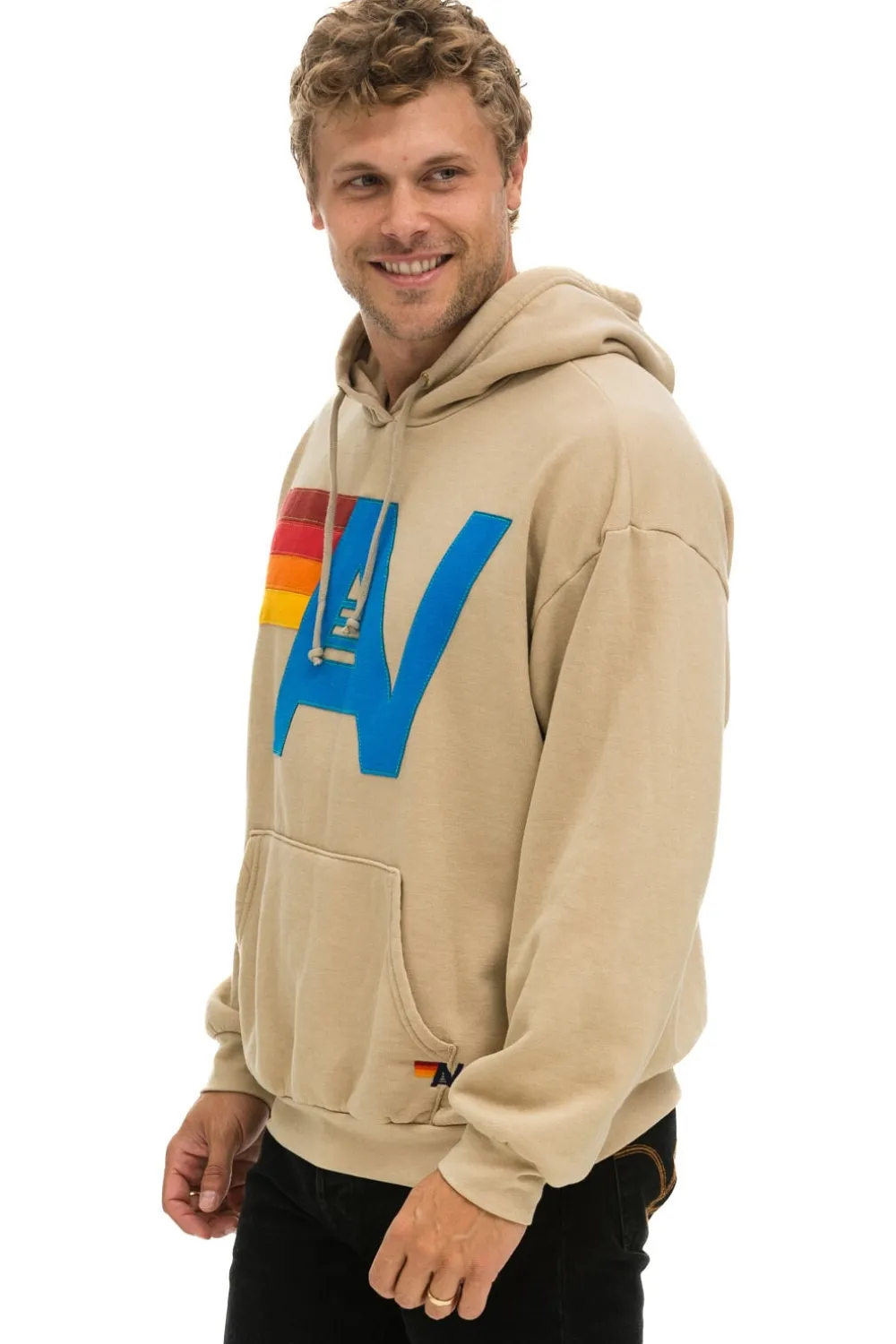 Hoodies | Hoodies | Aviator Nation LOGO STITCH PULLOVER RELAXED HOODIE - SAND