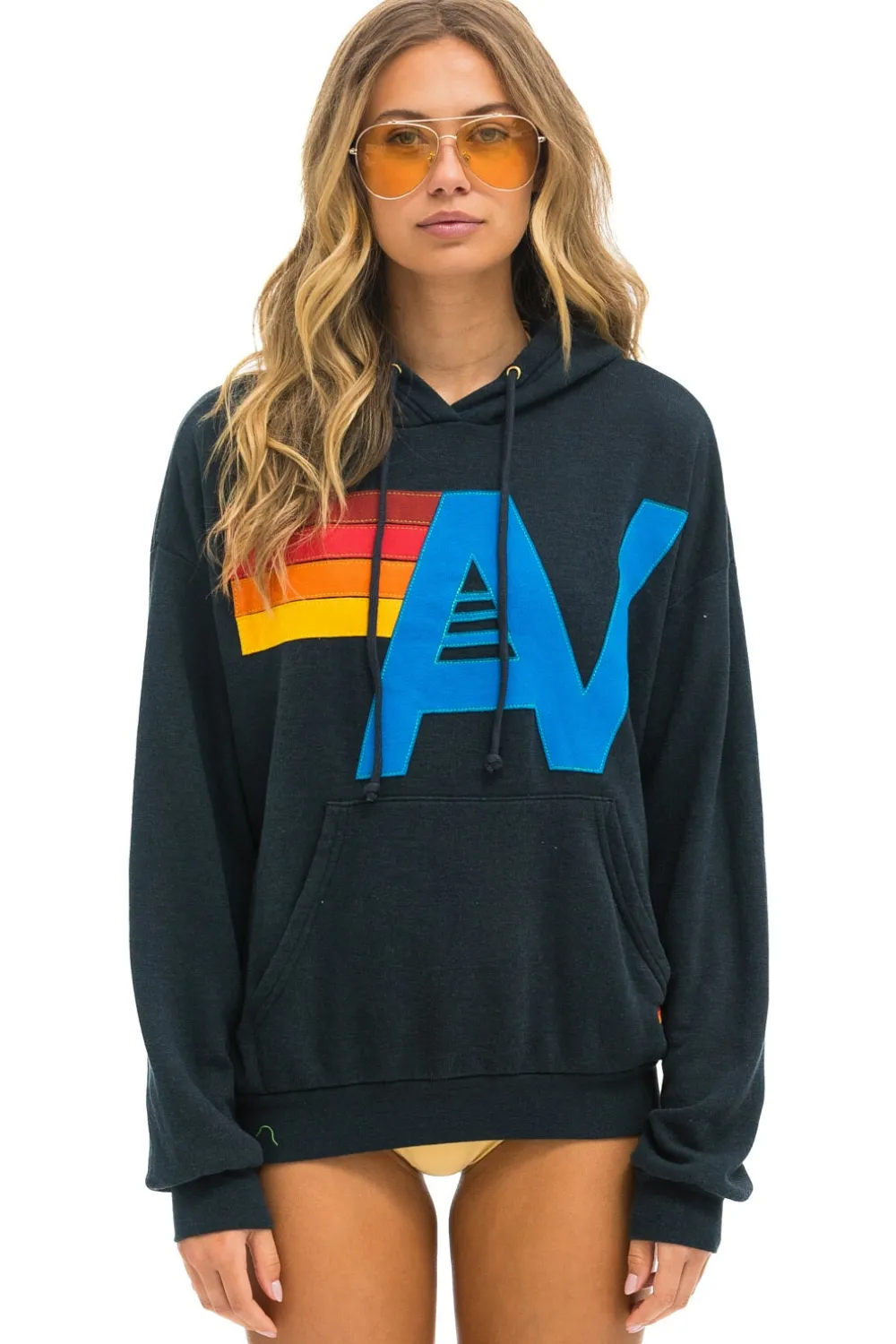 Hoodies | Hoodies | Aviator Nation LOGO STITCH PULLOVER RELAXED HOODIE - CHARCOAL