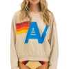 Sweatshirts | Sweatshirts | Aviator Nation LOGO STITCH RELAXED CREW SWEATSHIRT - SAND