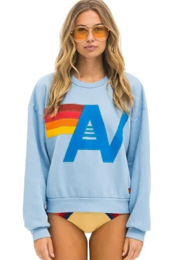 Sweatshirts | Sweatshirts | Aviator Nation LOGO STITCH RELAXED CREW SWEATSHIRT - ICE