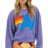 Sweatshirts | Sweatshirts | Aviator Nation LOGO STITCH RELAXED CREW SWEATSHIRT - LAVENDER
