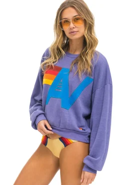 Sweatshirts | Sweatshirts | Aviator Nation LOGO STITCH RELAXED CREW SWEATSHIRT - LAVENDER