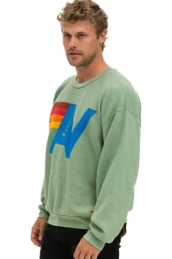 Sweatshirts | Sweatshirts | Aviator Nation LOGO STITCH RELAXED CREW SWEATSHIRT - SAGE