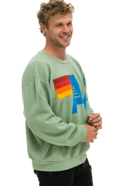 Sweatshirts | Sweatshirts | Aviator Nation LOGO STITCH RELAXED CREW SWEATSHIRT - SAGE