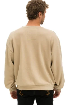 Sweatshirts | Sweatshirts | Aviator Nation LOGO STITCH RELAXED CREW SWEATSHIRT - SAND