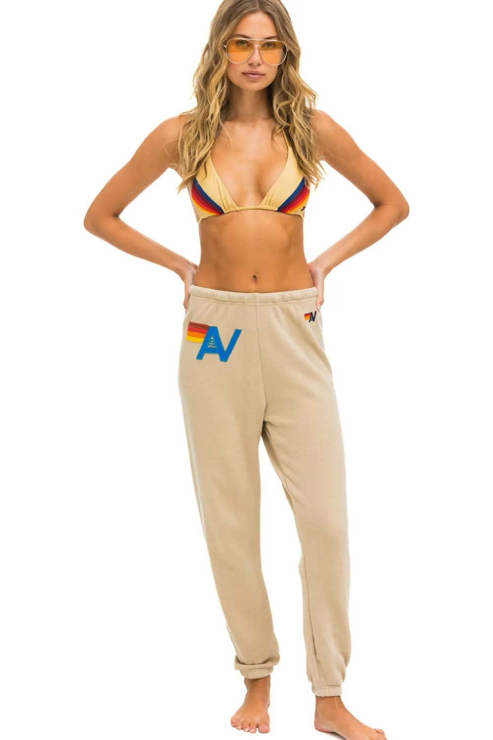 Sweatpants | Aviator Nation LOGO STITCH SWEATPANTS - SAND