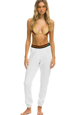 Sweatpants | Aviator Nation LOGO STRIPE SWEATPANTS - WHITE