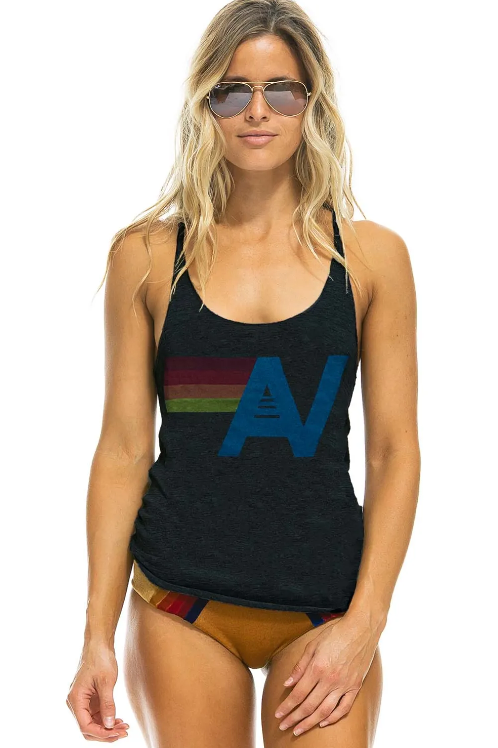 Tanks | Aviator Nation LOGO TANK - CHARCOAL