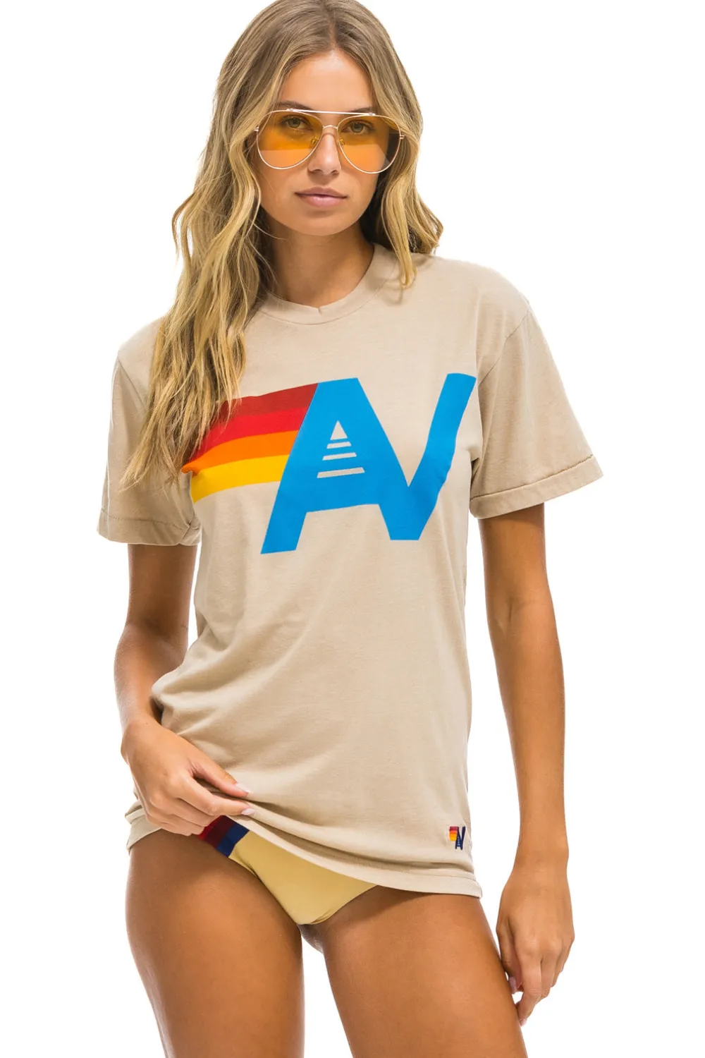 Tees | Tees | Aviator Nation LOGO TEE - SAND