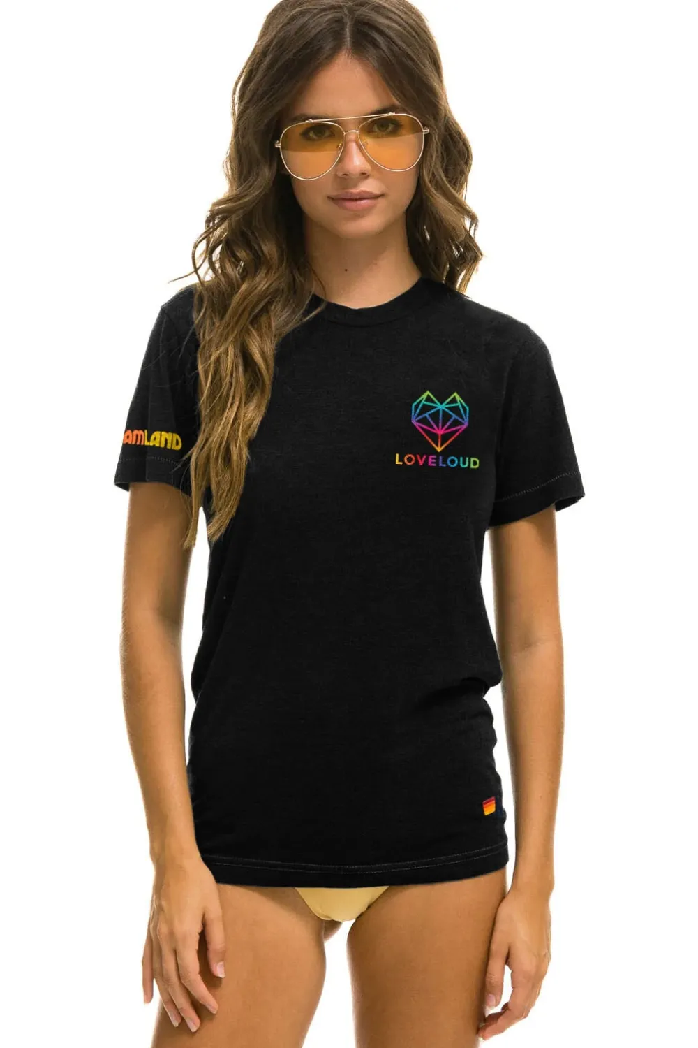 Tees | Aviator Nation LOVELOUD X DREAMLAND COLLABORATIVE TEE - BLACK